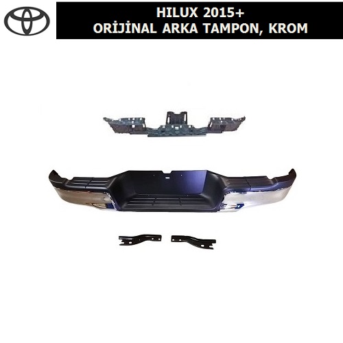 TOYOTA HILUX 2015+ ORİJİNAL ARKA TAMPON, KROM