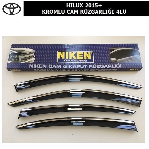 TOYOTA HILUX 2015+ KROMLU CAM RÜZGARLIĞI 4LÜ
