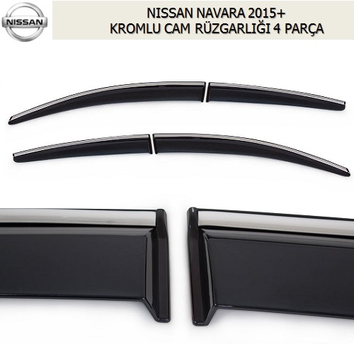 NISSAN NAVARA 2015+ KROMLU CAM RÜZGARLIĞI