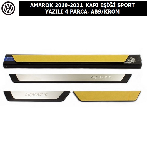 VOLKSWAGEN AMAROK 2010-21 KAPI EŞİĞİ SPORT YAZILI 4 PARÇA, KROM+ ABS