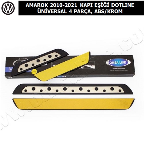 VOLKSWAGEN AMAROK 2010-21 KAPI EŞİĞİ DOTLINE ÜNİVERSAL 4 PARÇA, KROM+ABS