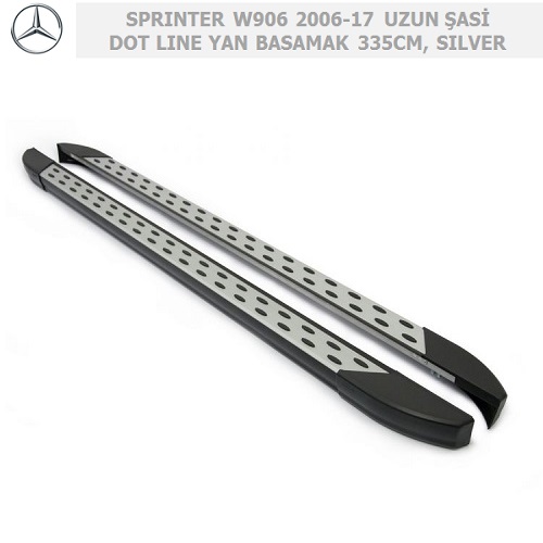 MERCEDES SPRINTER W906 2006-17 UZUN ŞASİ DOT LINE YAN BASAMAK 335CM, SILVER