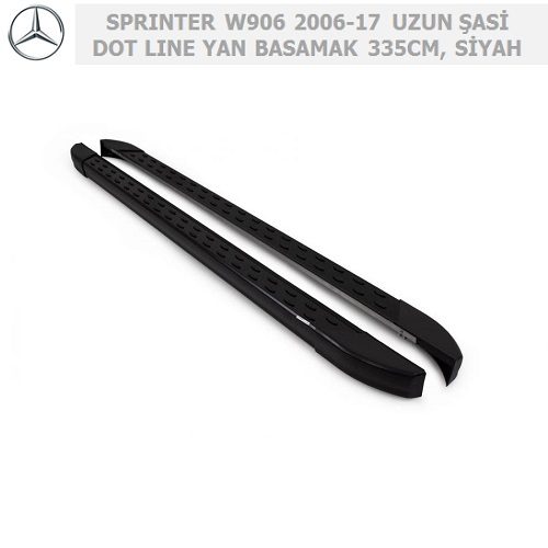 MERCEDES SPRINTER W906 2006-17 UZUN ŞASİ DOT LINE YAN BASAMAK 335CM, SİYAH