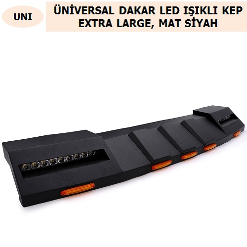 ÜNİVERSAL DAKAR LED IŞIKLI KEP EXTRA LARGE, MAT SİYAH