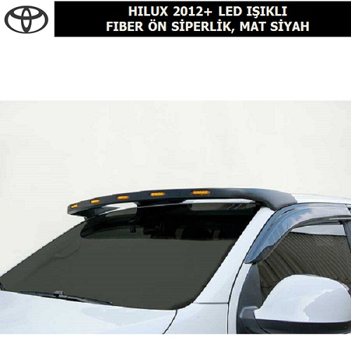 TOYOTA HILUX 2012+ LED IŞIKLI FIBER ÖN SİPERLİK, MAT SİYAH