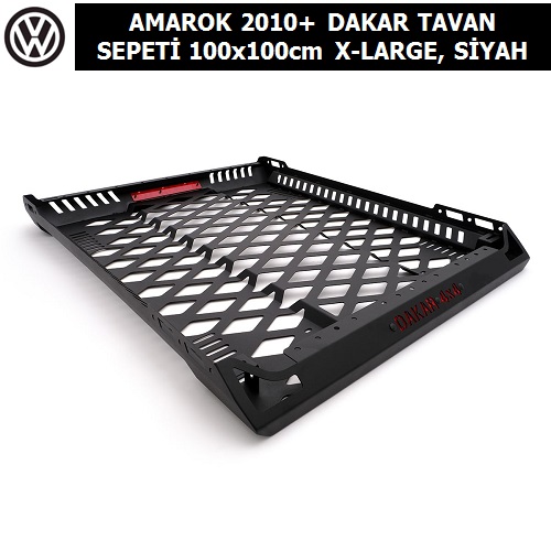 VOLKSWAGEN AMAROK 2010+ DAKAR TAVAN SEPETİ 100×100 cm XLARGE, SİYAH