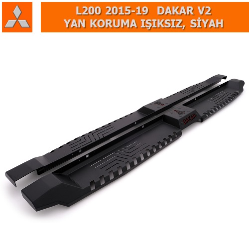 MITSUBISHI L200 2015-19  DAKAR V2 YAN KORUMA IŞIKSIZ, SİYAH