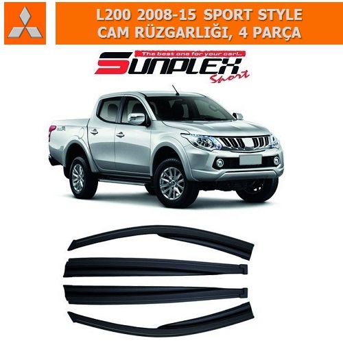 MITSUBISHI L200 2008-15 SPORT STYLE CAM RÜZGARLIĞI, 4 PARÇA
