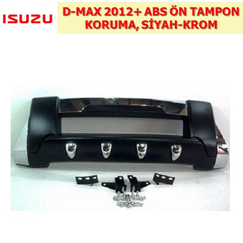 ISUZU D-MAX 2012+ ABS ÖN TAMPON KORUMA, SİYAH-KROM