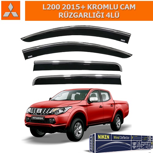 MITSUBISHI L200 2015+ KROMLU CAM RÜZGARLIĞI 4LÜ