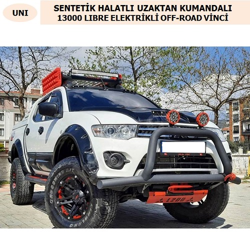 SENTETİK HALATLI UZAKTAN KUMANDALI 13000 LIBRE ELEKTRİKLİ OFF-ROAD VİNCİ